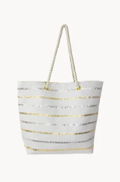 Metallic Stripe Tote|Gregory Ladner Hot