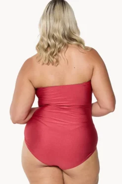 Metallic Twist Bandeau One Piece|Capriosca Online