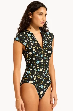 Modern Romance Zip Front One Piece|Seafolly Outlet