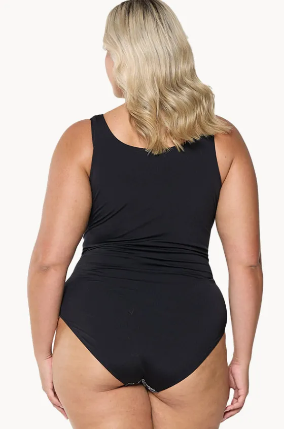 Mono Paisley Zip High Neck One Piece|Capriosca Clearance