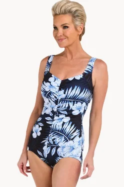 Moonlight Tropics Shirred One Piece|Maxine Clearance
