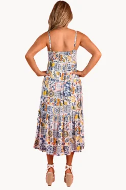Moroccan Tiles Ellie Midi Dress|Go Girl Clearance