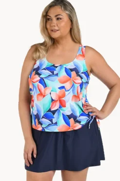 Mosaic Leaves Skirtini Swim Dress +|Maxine Online