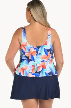 Mosaic Leaves Skirtini Swim Dress +|Maxine Online