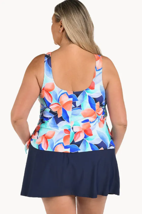 Mosaic Leaves Skirtini Swim Dress +|Maxine Online