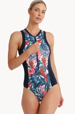 Oasis Sleeveless Zip One Piece|Poolproof Hot