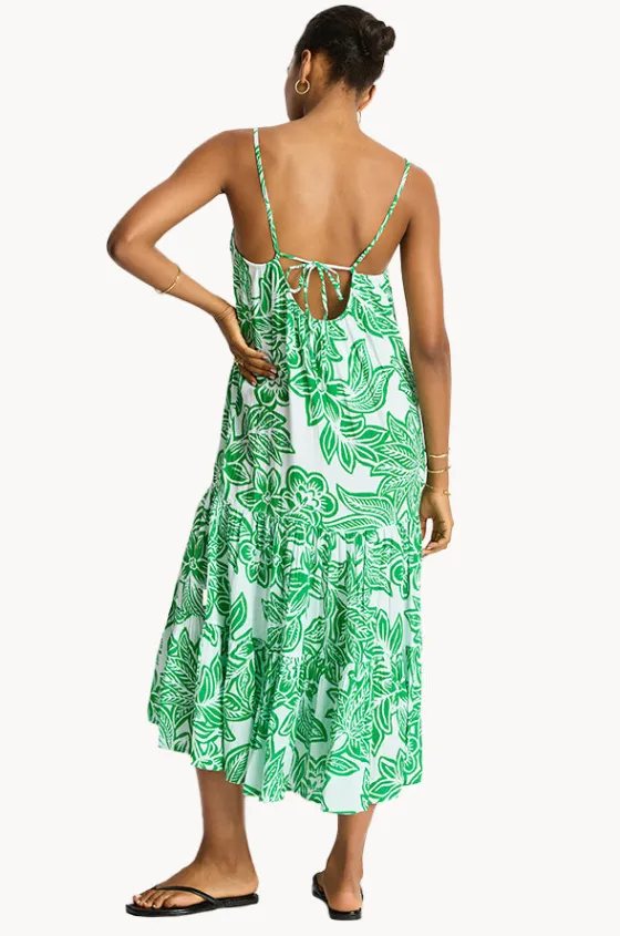 Palmera Resort Tiered Midi Sundress|Sea Level Clearance