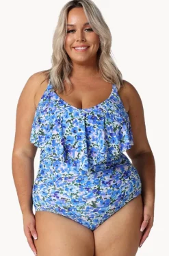 Pansy Long Frill V Neck One Piece|Capriosca Best