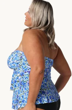 Pansy Tiered Bandeau Tankini Separate|Capriosca