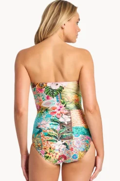 Papaya Twist Bandeau One Piece|Sunseeker Hot