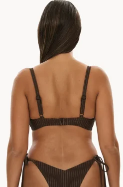 Pinstripe GG/H Cup Balconette Bra|Raq Apparel Outlet