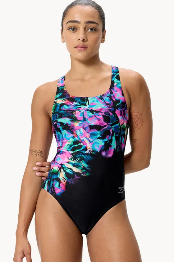 Placement Printed Powerback One Piece|Speedo Hot