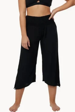 Plain 3/4 Rouched Tie Pants|Go Girl New