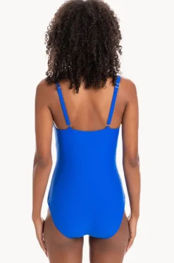 Plain Binded V Neck One Piece|Togs Swimwear Online