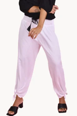 Plain Long Rouched Tie Pants|Go Girl Outlet
