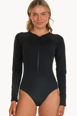 Plain Long Sleeve Sunsuit|Base Swim Outlet
