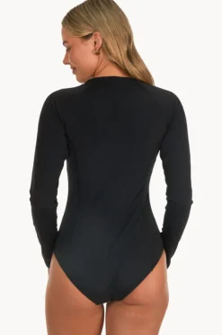 Plain Long Sleeve Sunsuit|Base Swim Outlet