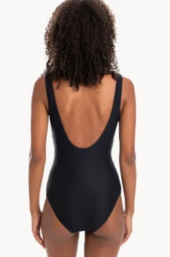 Plain Textured Round Neck One Piece|Togs Swimwear Sale