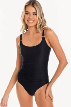 Plain Textured Scoop Neck One Piece|Togs Swimwear New