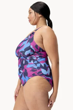 Printed Shaping V Neck One Piece|Speedo New