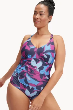 Printed Shaping V Neck One Piece|Speedo New