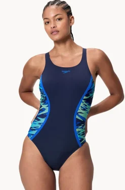 Printed Splice Muscleback One Piece|Speedo Hot