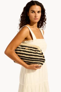 Raffia Stripe Pouch Bag|Seafolly Sale