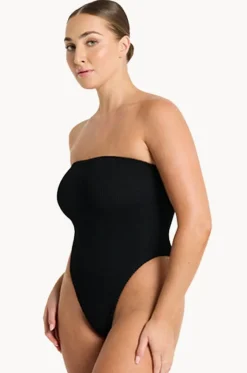 Recycled Fane Bandeau One Piece|Bond-eye