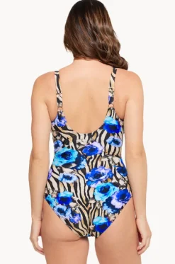 Roma Gathered Cross Over One Piece|Togs Swimwear Clearance