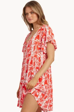 Row Of Palms Tie Dress|Billabong Online