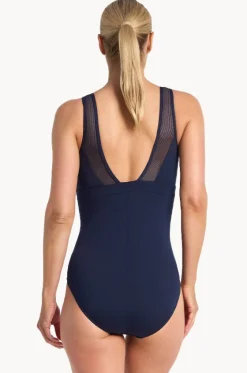 Rozella Taped High Neck One Piece|Poolproof Best