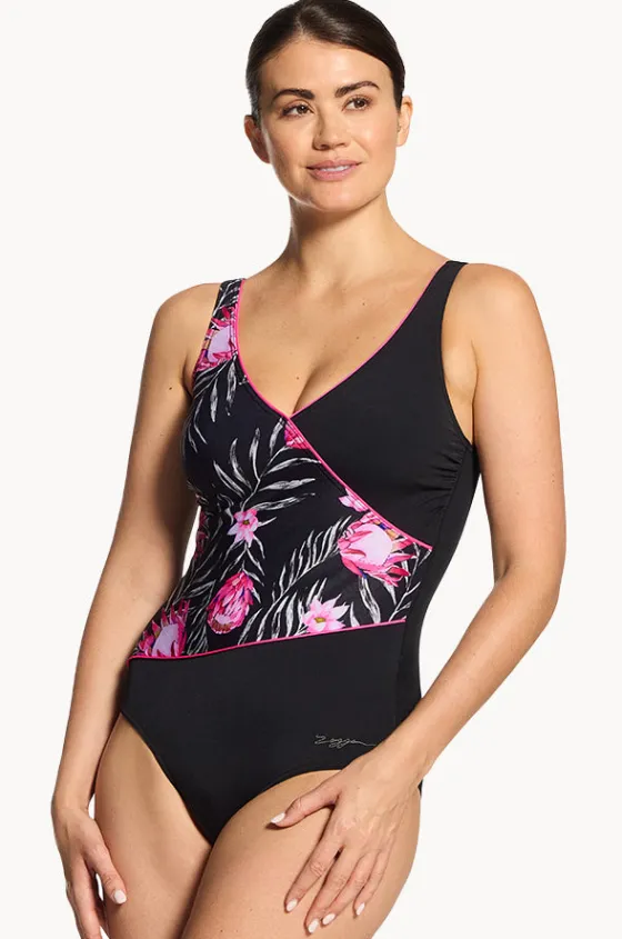 Safari Leaf Wrap Front One Piece|Zoggs Discount