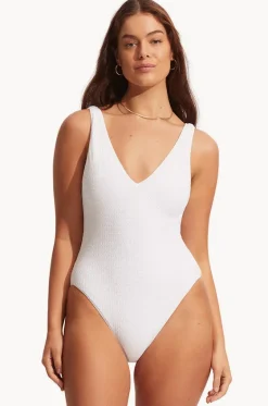 Sea Dive Deep V Neck One Piece|Seafolly