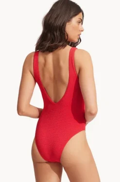 Sea Dive Deep V Neck One Piece|Seafolly Clearance
