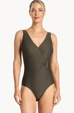 Sky High Bar Surplice One Piece|Jantzen Hot