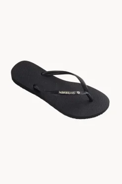 Slim Metal Logo Crystal Thong|Havaianas New