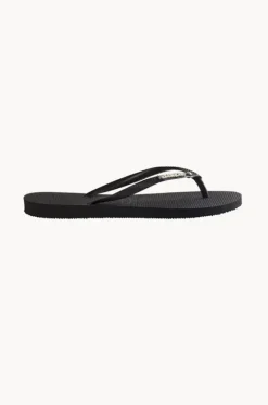Slim Metal Logo Crystal Thong|Havaianas New