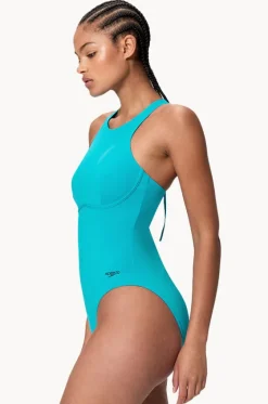 Solid Racerback Zip One Piece|Speedo Hot