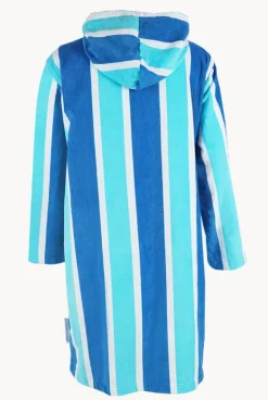 Stripe Hooded Towelling Robe S/M|Back Beach Co Clearance