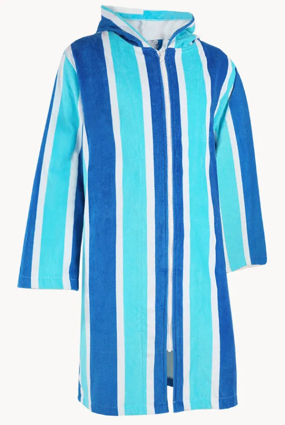 Stripe Hooded Towelling Robe M/L|Back Beach Co New