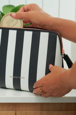Stripe Large Vanity Bag|Annabel Trends