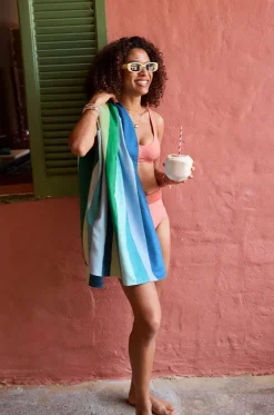 Stripe Summer Microfibre Towel|Dock And Bay Outlet