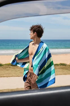 Stripe Summer Microfibre Towel|Dock And Bay Outlet