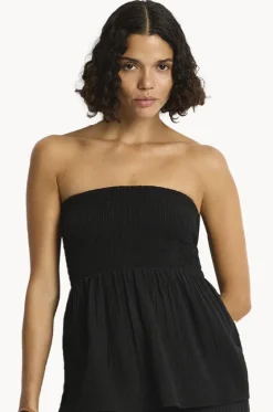 Sunset Shirred Bandeau Top|Sea Level Clearance