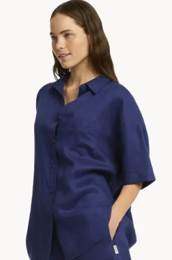 Tidal Linen Aloha Shirt|Sea Level Sale