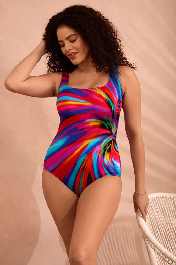 Tidal Swoon Panel Scoop Neck Tank One Piece|Longitude Best