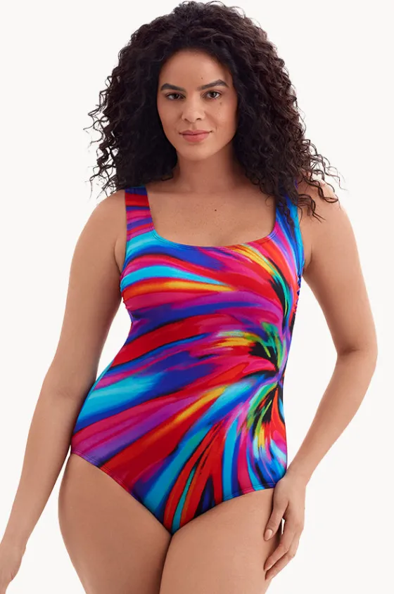 Tidal Swoon Panel Scoop Neck Tank One Piece|Longitude Best