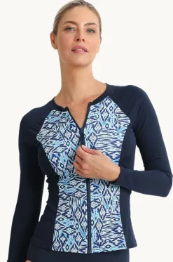 Tide Long Sleeve Zip Suntop|Poolproof Discount