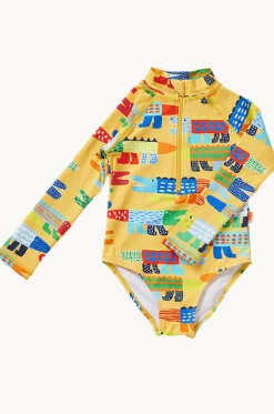 Toddler Girls Chomp Chomp Long Sleeve Sunsuit|Halcyon Nights Online