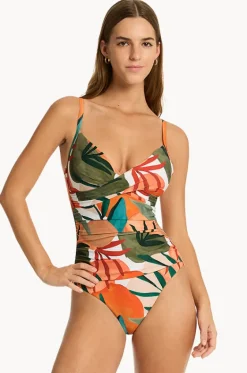 Tropaluxe Cross Front Scoop Back One Piece|Sea Level Online